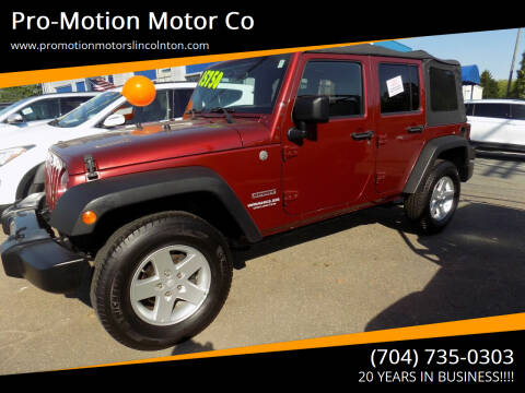 2010 Jeep Wrangler Unlimited for sale at Pro-Motion Motor Co in Lincolnton NC
