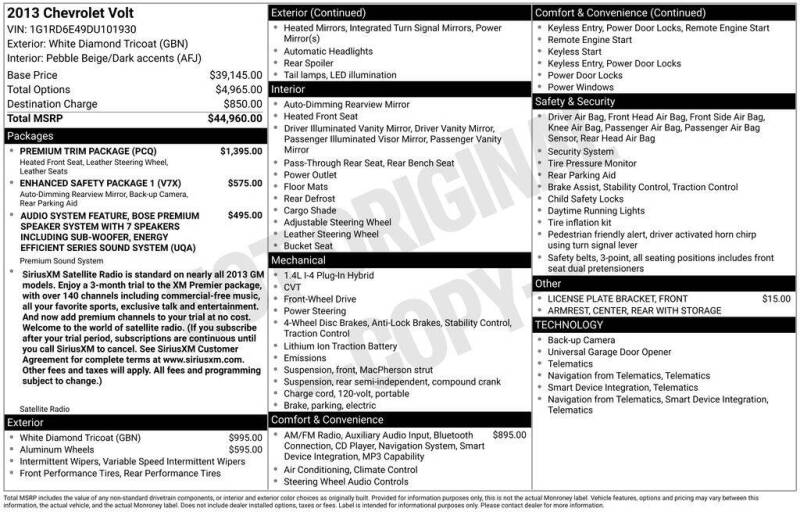 2013 Chevrolet Volt Premium