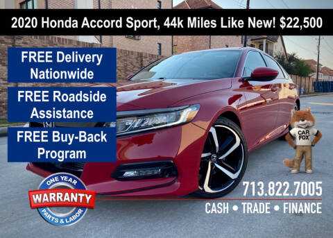 2020 Honda Accord for sale at Texas Gem Kar Houston in Houston TX