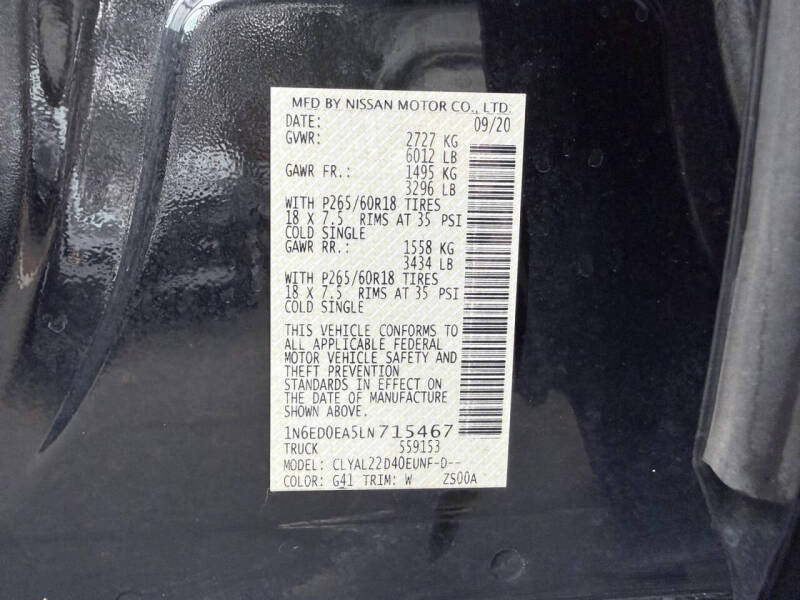 2020 Nissan Frontier SV