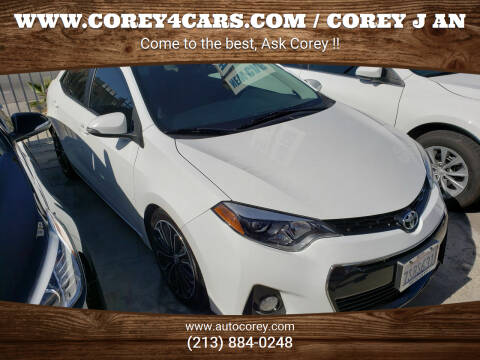 2016 Toyota Corolla for sale at WWW.COREY4CARS.COM / COREY J AN in Los Angeles CA