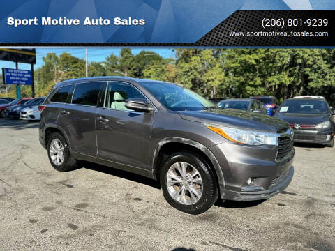 2015 Toyota Highlander for sale at Sport Motive Auto Sales in Seattle WA