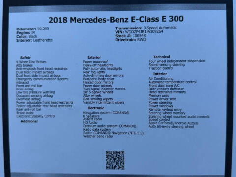 2018 Mercedes-Benz E-Class E 300