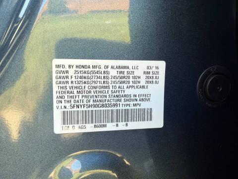 2016 Honda Pilot Touring