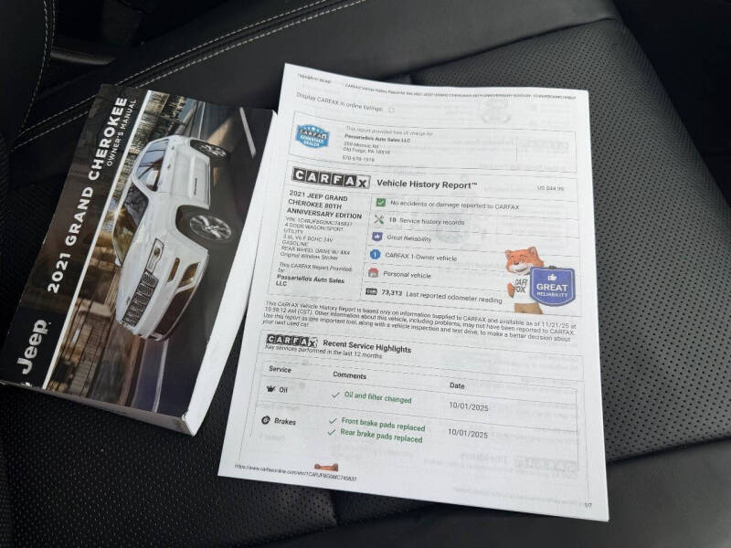 2021 Jeep Grand Cherokee 80th Anniversary Edition