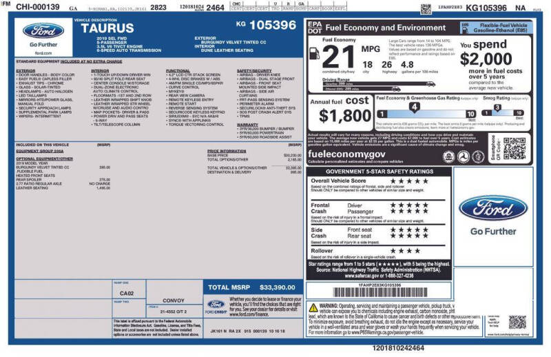 2019 Ford Taurus SEL