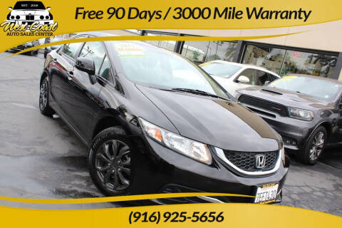 2013 Honda Civic for sale at West Coast Auto Sales Center in Sacramento CA