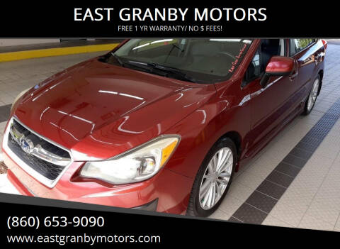 2012 Subaru Impreza for sale at EAST GRANBY MOTORS in East Granby CT