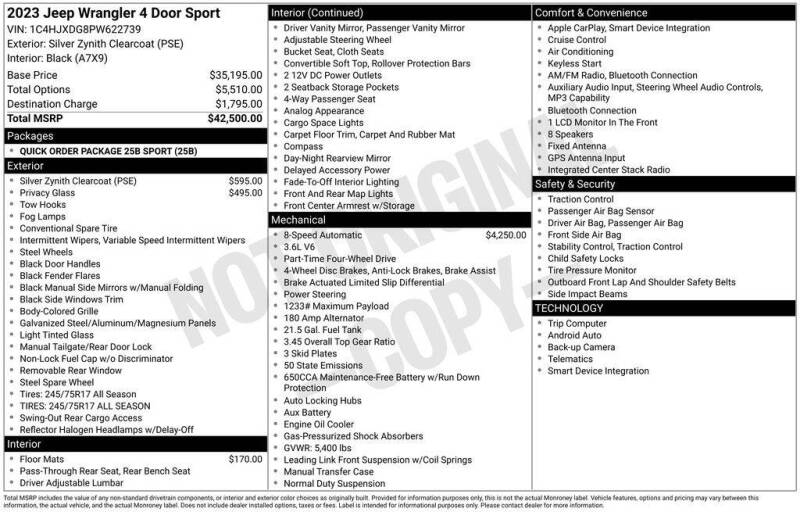 2023 Jeep Wrangler Sport