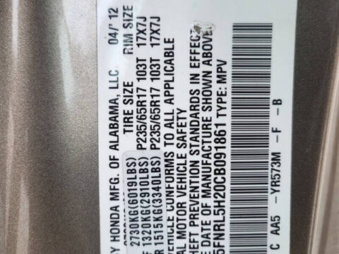 2012 Honda Odyssey LX