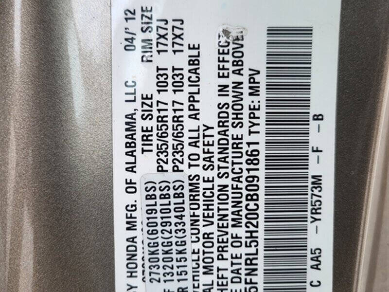 2012 Honda Odyssey LX