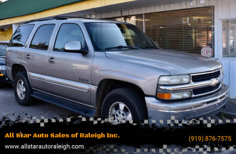 2002 Chevrolet Tahoe for sale at All Star Auto Sales of Raleigh Inc. in Raleigh NC