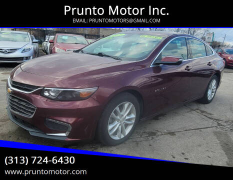 2016 Chevrolet Malibu for sale at Prunto Motor Inc. in Dearborn MI