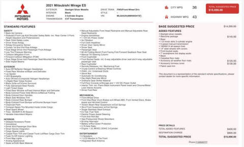 2021 Mitsubishi Mirage Carbonite Edition