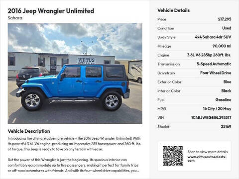 2016 Jeep Wrangler Unlimited Sahara