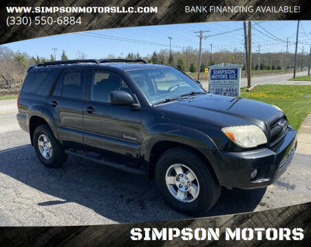 2009 Toyota 4Runner for sale at SIMPSON MOTORS in Youngstown OH