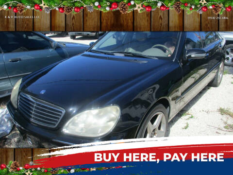 2000 Mercedes-Benz S-Class for sale at K & V AUTO SALES LLC in Hollywood FL