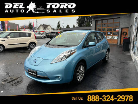 2015 Nissan LEAF for sale at DEL TORO AUTO SALES in Auburn WA