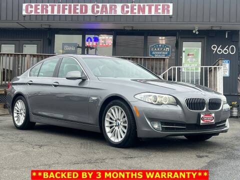 2011 BMW 5 Series for sale at CERTIFIED CAR CENTER in Fairfax VA