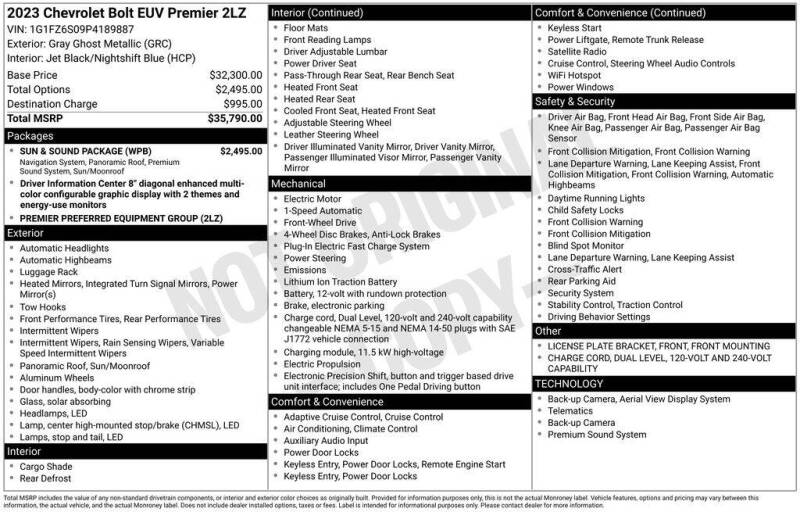 2023 Chevrolet Bolt EUV Premier