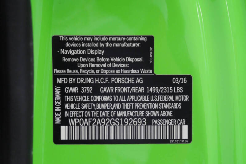 2016 Porsche 911 GT3 RS