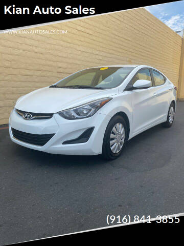 2016 Hyundai Elantra for sale at Kian Auto Sales in Sacramento CA