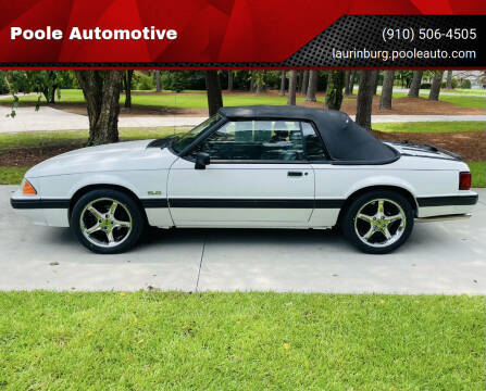 1988 Ford Mustang for sale at Poole Automotive in Laurinburg NC