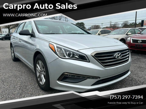 2015 Hyundai Sonata for sale at Carpro Auto Sales in Chesapeake VA
