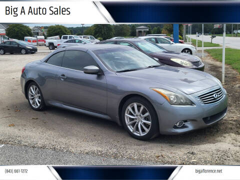 2011 Infiniti G37 Convertible for sale at Big A Auto Sales Lot 2 in Florence SC