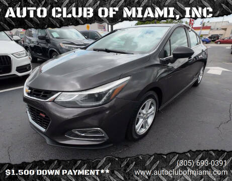 2016 Chevrolet Cruze for sale at AUTO CLUB OF MIAMI, INC in Miami FL