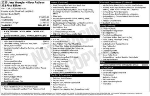 2025 Jeep Wrangler Rubicon 392 Final Edition