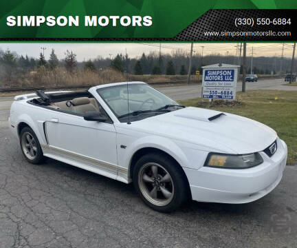 2001 Ford Mustang for sale at SIMPSON MOTORS in Youngstown OH