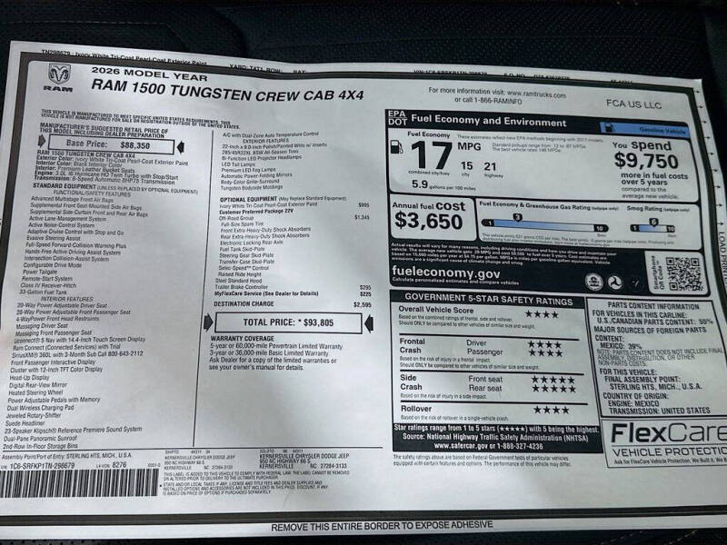 2026 RAM 1500 Tungsten