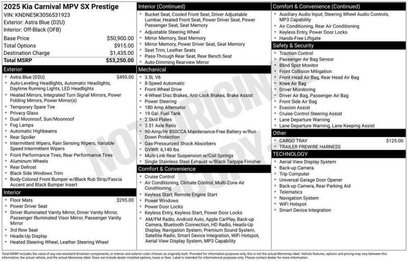 2025 Kia Carnival SX Prestige