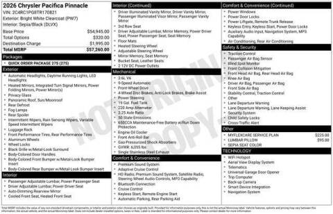 2026 Chrysler Pacifica Pinnacle