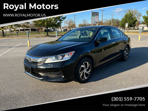 2016 Honda Accord for sale at Royal Motors in Hyattsville MD