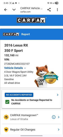2016 Lexus RX 350
