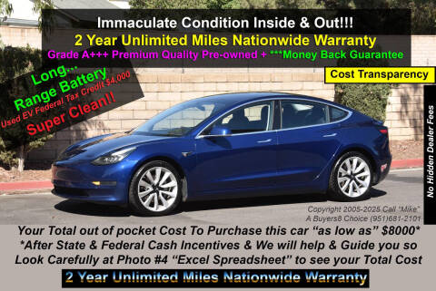 2018 Tesla Model 3 for sale at A Buyers Choice in Jurupa Valley CA