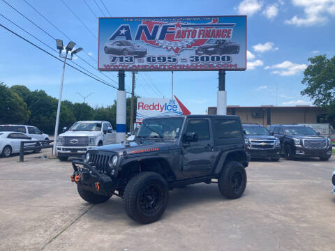 2017 Jeep Wrangler for sale at ANF AUTO FINANCE in Houston TX