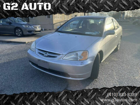 2001 Honda Civic for sale at G2 AUTO in Finksburg MD