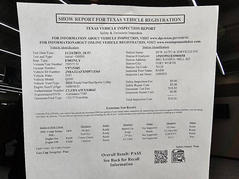 2021 Infiniti QX80 Luxe