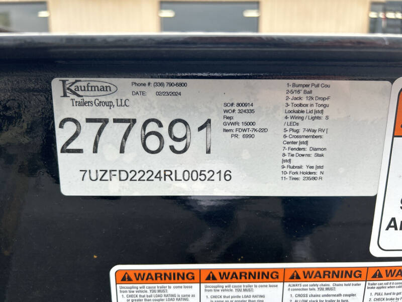 2024 Kaufman Equipment Tilt 22'