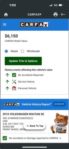 2010 Volkswagen Routan SE