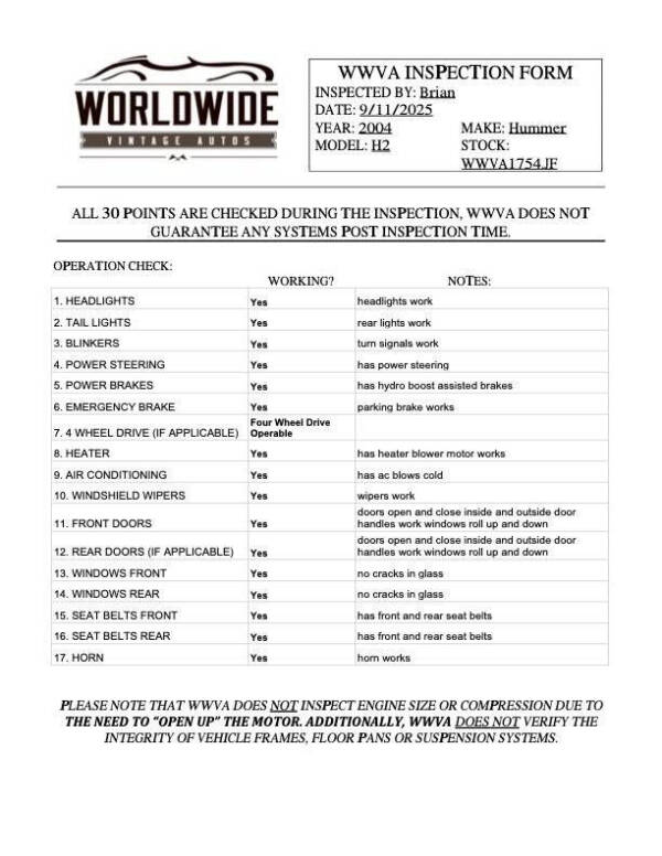 2004 HUMMER H2