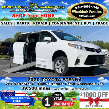 2020 Toyota Sienna for sale at Wheelchair Vans Inc in Laguna Hills CA