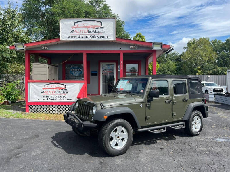 2015 Jeep Wrangler Unlimited for sale at 4Auto Sales, Inc. in Fredericksburg VA
