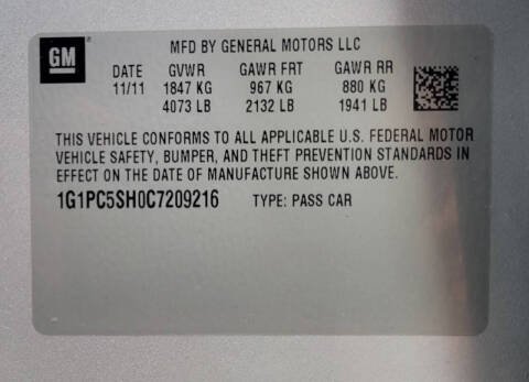 2012 Chevrolet Cruze LS