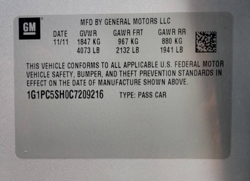 2012 Chevrolet Cruze LS