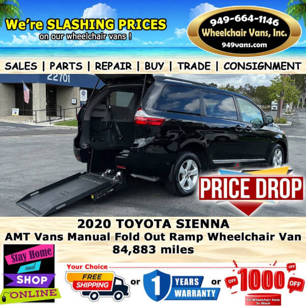 2020 Toyota Sienna for sale at Wheelchair Vans Inc in Laguna Hills CA