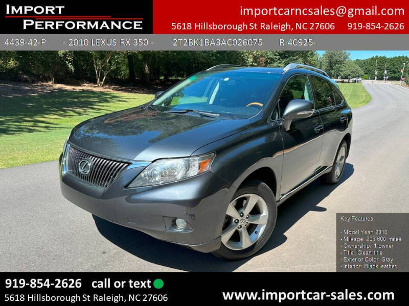 2010 Lexus RX 350 for sale at Import Performance Sales in Raleigh NC